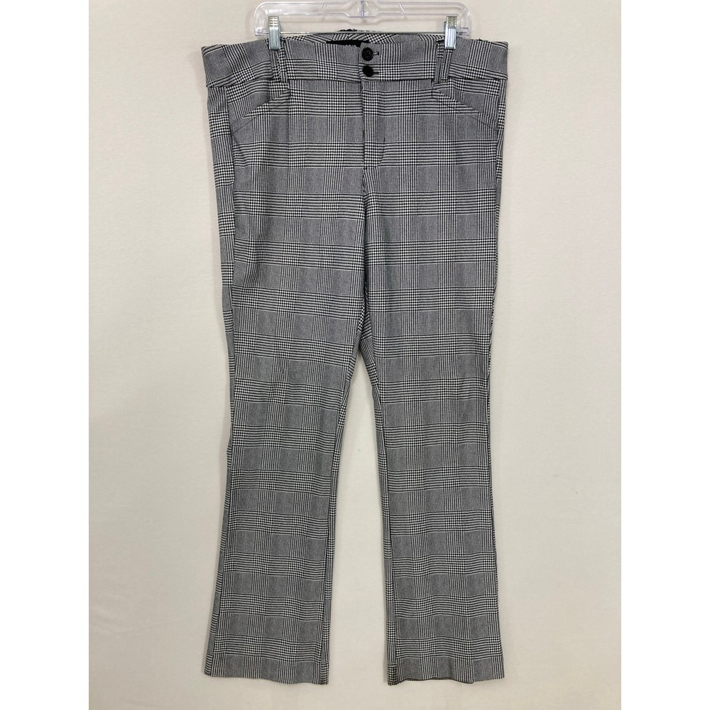Torrid Plaid Studio Trouser Bootcut Ponte Pant size 20 Tall Black White Stretch